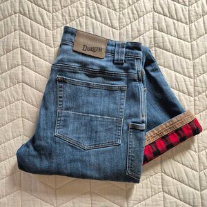 Duluth Men's Ballroom Double Flex Relaxed Fit Lined Jeans 32x32 in Washed Denim